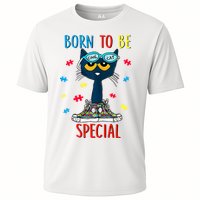 Born To Be Special Autism Awareness Autism Heart Autism Cool Cat Cooling Performance Crew T-Shirt