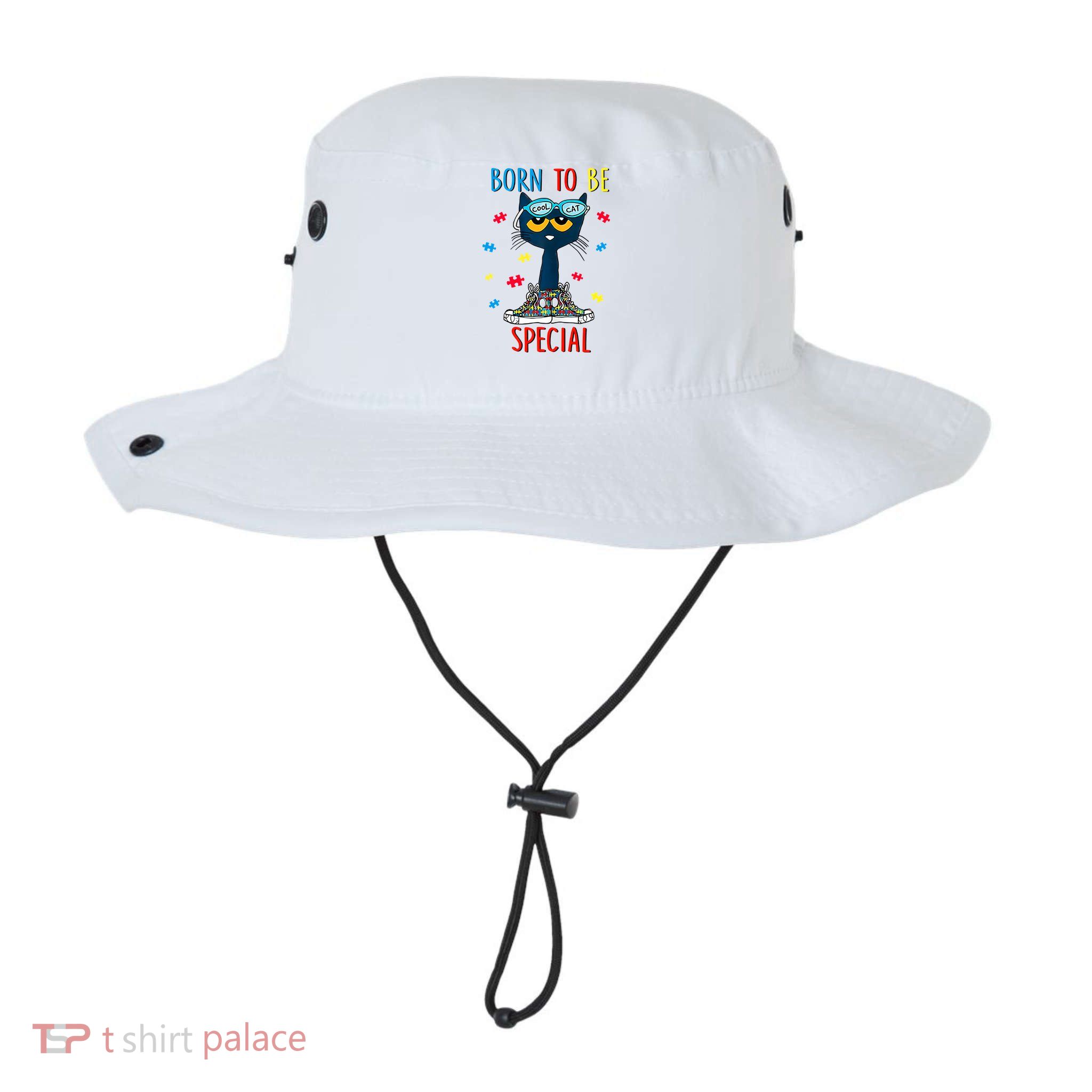 Born To Be Special Autism Awareness Autism Heart Autism Cool Cat Bucket Hat