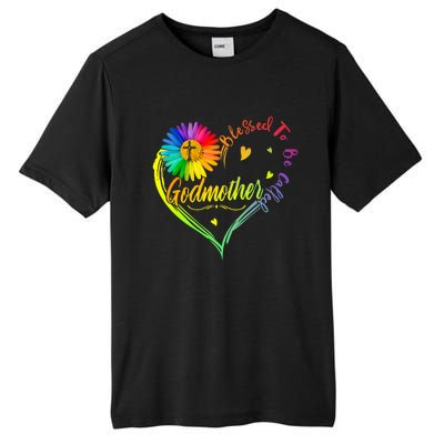 Blessed To Be Called Godmother Costume Heart Daisy Colorful Tall Fusion ChromaSoft Performance T-Shirt