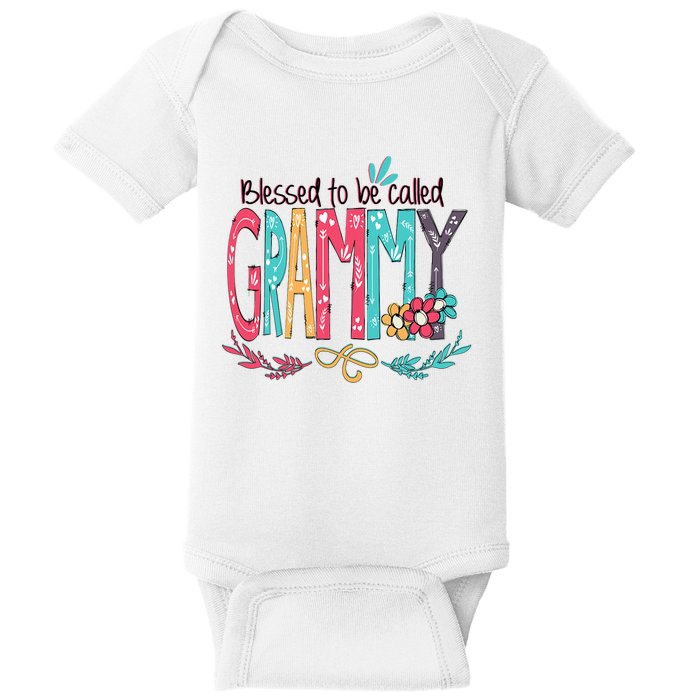 Blessed To Be Called Grammy Colorful Grandma Baby Bodysuit