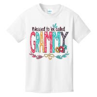 Blessed To Be Called Grammy Colorful Grandma Kids T-Shirt