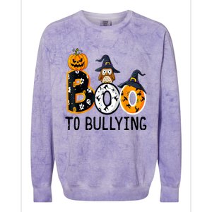 Boo To Bullying Orange Unity Day Anti Bullying Halloween Colorblast Crewneck Sweatshirt