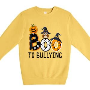 Boo To Bullying Orange Unity Day Anti Bullying Halloween Premium Crewneck Sweatshirt