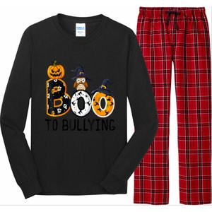 Boo To Bullying Orange Unity Day Anti Bullying Halloween Long Sleeve Pajama Set