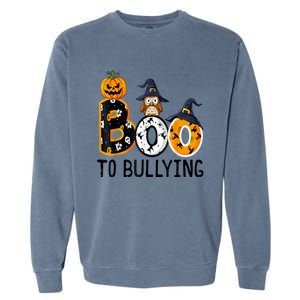 Boo To Bullying Orange Unity Day Anti Bullying Halloween Garment-Dyed Sweatshirt