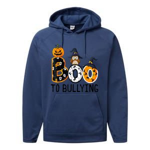 Boo To Bullying Orange Unity Day Anti Bullying Halloween Performance Fleece Hoodie