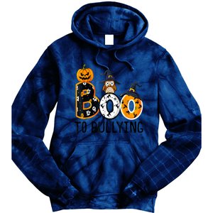 Boo To Bullying Orange Unity Day Anti Bullying Halloween Tie Dye Hoodie