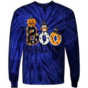 Boo To Bullying Orange Unity Day Anti Bullying Halloween Tie-Dye Long Sleeve Shirt