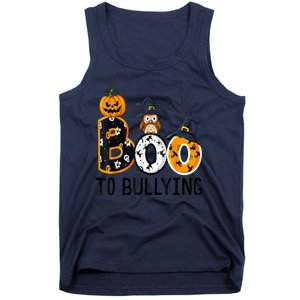 Boo To Bullying Orange Unity Day Anti Bullying Halloween Tank Top