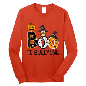 Boo To Bullying Orange Unity Day Anti Bullying Halloween Long Sleeve Shirt