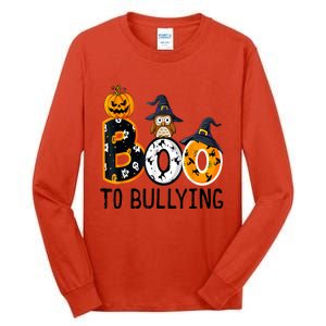 Boo To Bullying Orange Unity Day Anti Bullying Halloween Tall Long Sleeve T-Shirt