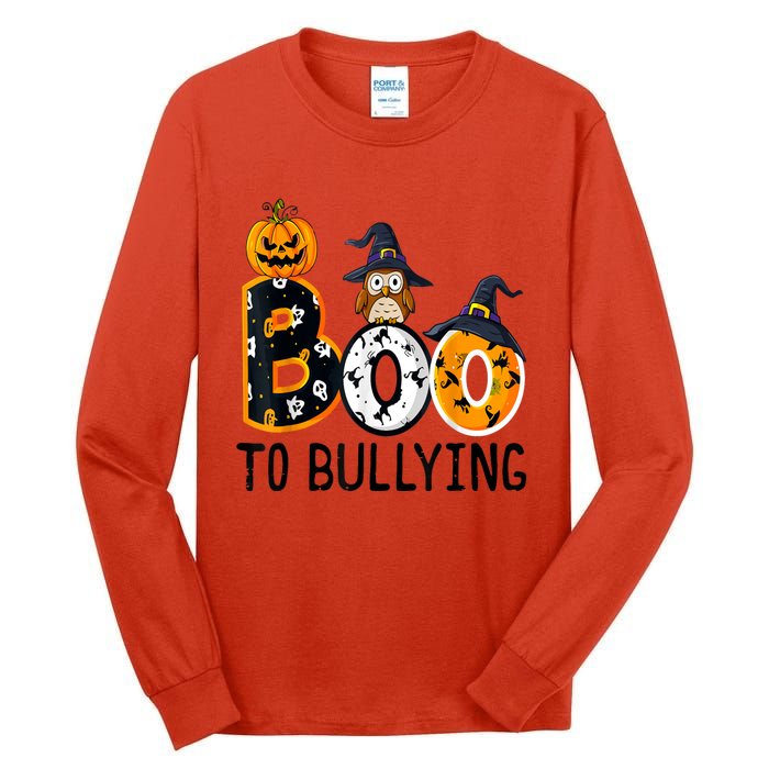 Boo To Bullying Orange Unity Day Anti Bullying Halloween Tall Long Sleeve T-Shirt