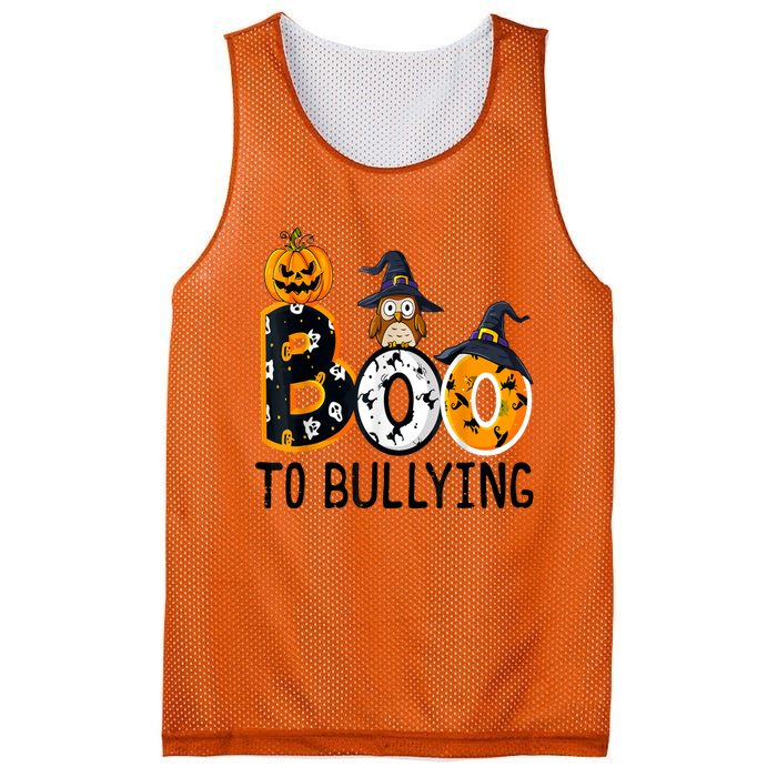 Boo To Bullying Orange Unity Day Anti Bullying Halloween Mesh Reversible Basketball Jersey Tank