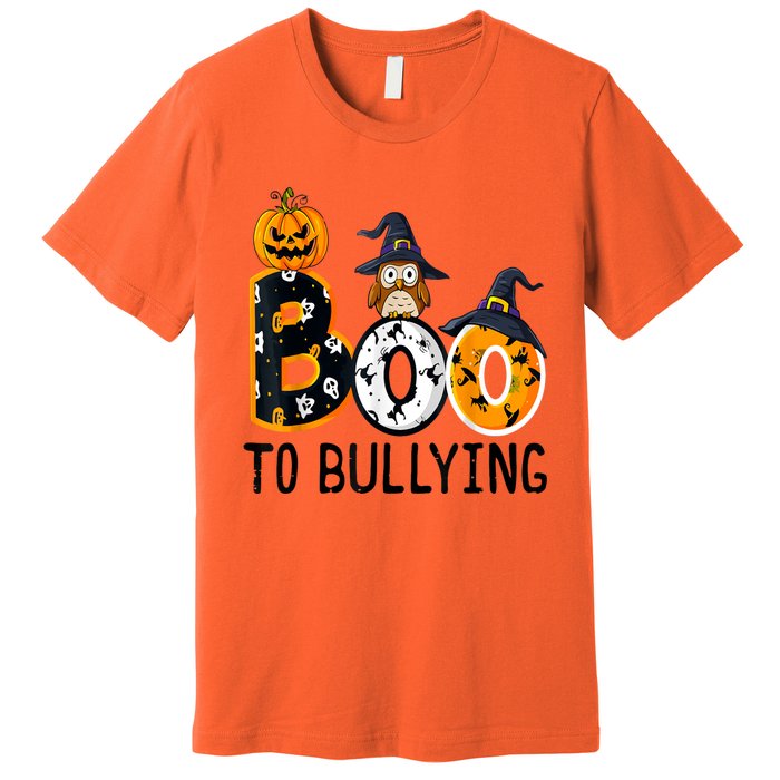 Boo To Bullying Orange Unity Day Anti Bullying Halloween Premium T-Shirt