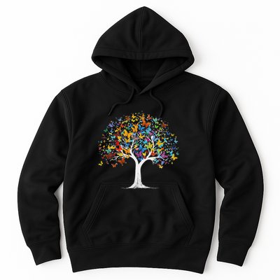 Butterfly Tree Beautiful Butterflies Garden Colorful Hoodie