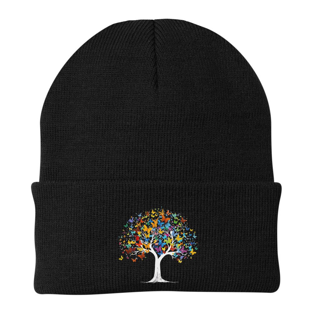 Butterfly Tree Beautiful Butterflies Garden Colorful Beanie