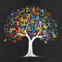 Butterfly Tree Beautiful Butterflies Garden Colorful Beanie