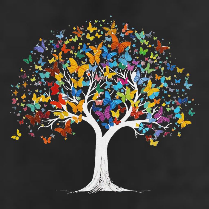 Butterfly Tree Beautiful Butterflies Garden Colorful Beanie