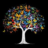 Butterfly Tree Beautiful Butterflies Garden Colorful Bag