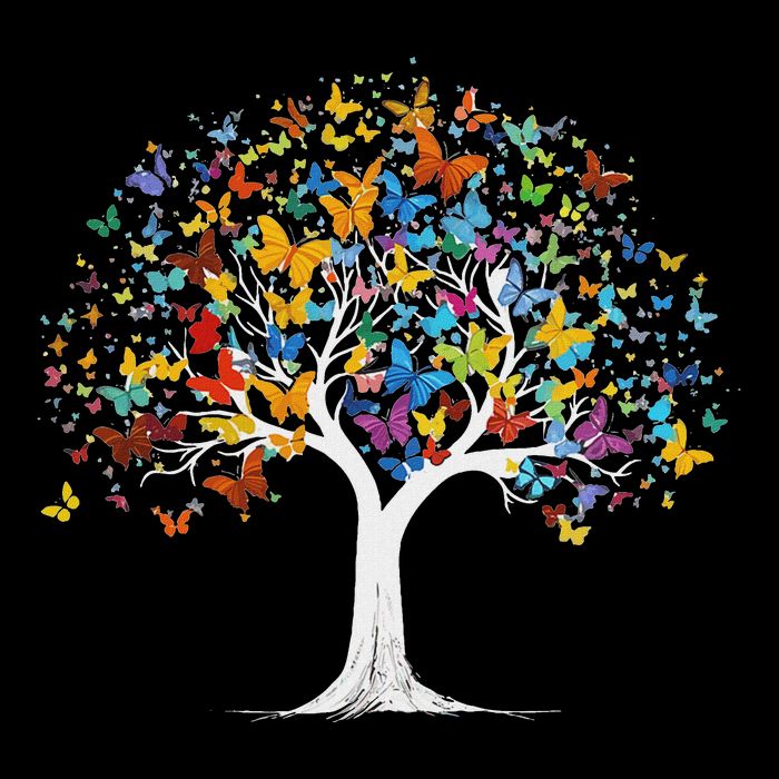 Butterfly Tree Beautiful Butterflies Garden Colorful Bag