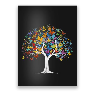Butterfly Tree Beautiful Butterflies Garden Colorful Poster