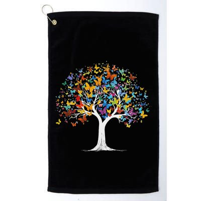 Butterfly Tree Beautiful Butterflies Garden Colorful Golf Towel
