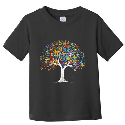 Butterfly Tree Beautiful Butterflies Garden Colorful Toddler T-Shirt