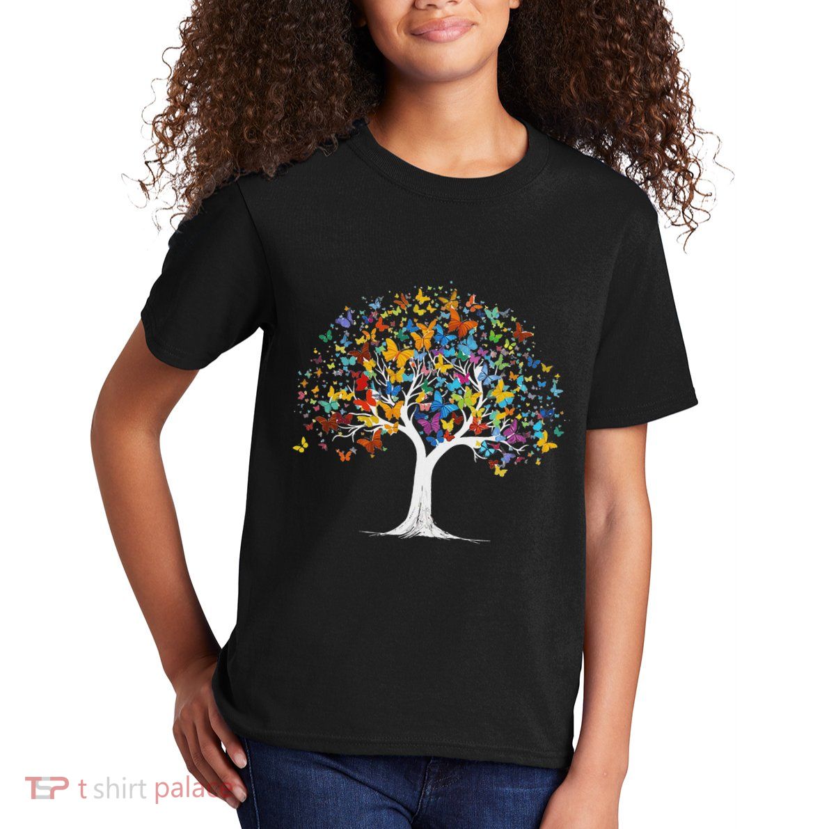 Butterfly Tree Beautiful Butterflies Garden Colorful Kids T-Shirt