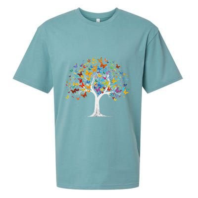 Butterfly Tree Beautiful Butterflies Garden Colorful Sueded Cloud Jersey T-Shirt