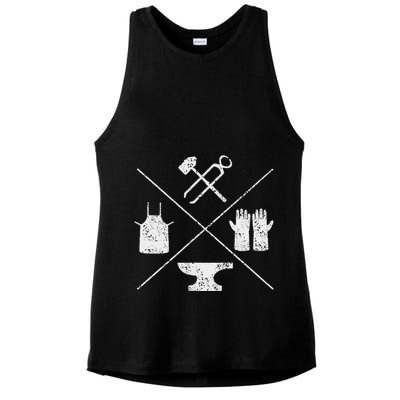 Blacksmithy Tools Blacksmithing Forging Blacksmith Ladies PosiCharge Tri-Blend Wicking Tank