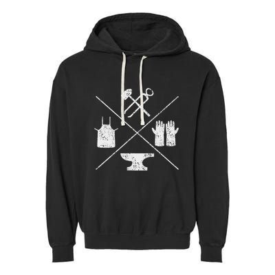 Blacksmithy Tools Blacksmithing Forging Blacksmith Garment-Dyed Fleece Hoodie