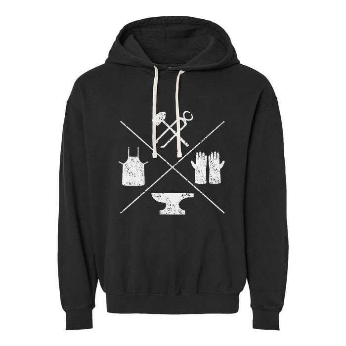 Blacksmithy Tools Blacksmithing Forging Blacksmith Garment-Dyed Fleece Hoodie