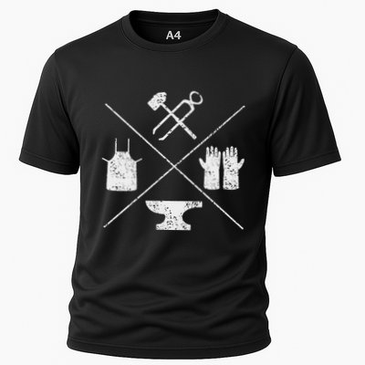 Blacksmithy Tools Blacksmithing Forging Blacksmith Cooling Performance Crew T-Shirt