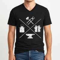 Blacksmithy Tools Blacksmithing Forging Blacksmith V-Neck T-Shirt