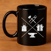 Blacksmithy Tools Blacksmithing Forging Blacksmith 11oz C Handle Ceramic Mug