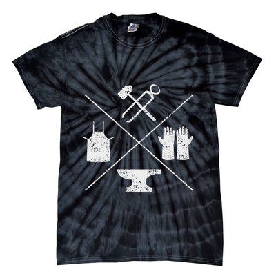 Blacksmithy Tools Blacksmithing Forging Blacksmith Tie-Dye T-Shirt