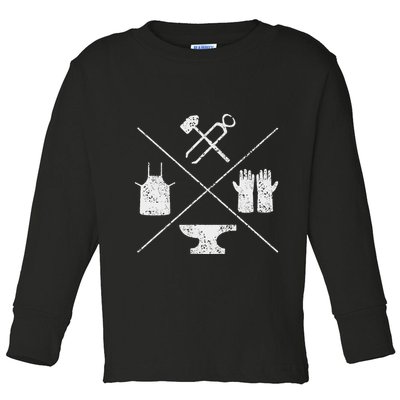 Blacksmithy Tools Blacksmithing Forging Blacksmith Toddler Long Sleeve Shirt