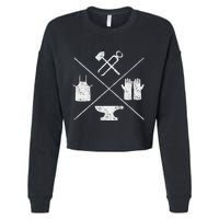 Blacksmithy Tools Blacksmithing Forging Blacksmith Cropped Pullover Crew