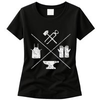 Blacksmithy Tools Blacksmithing Forging Blacksmith Womens T-Shirt