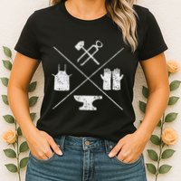 Blacksmithy Tools Blacksmithing Forging Blacksmith Womens T-Shirt