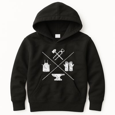 Blacksmithy Tools Blacksmithing Forging Blacksmith Kids Hoodie