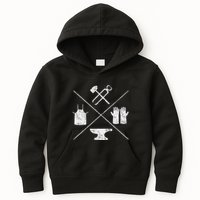 Blacksmithy Tools Blacksmithing Forging Blacksmith Kids Hoodie