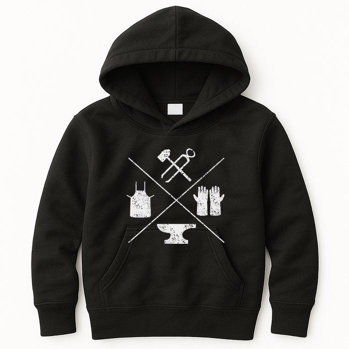 Blacksmithy Tools Blacksmithing Forging Blacksmith Kids Hoodie
