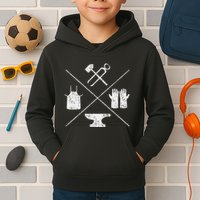 Blacksmithy Tools Blacksmithing Forging Blacksmith Kids Hoodie
