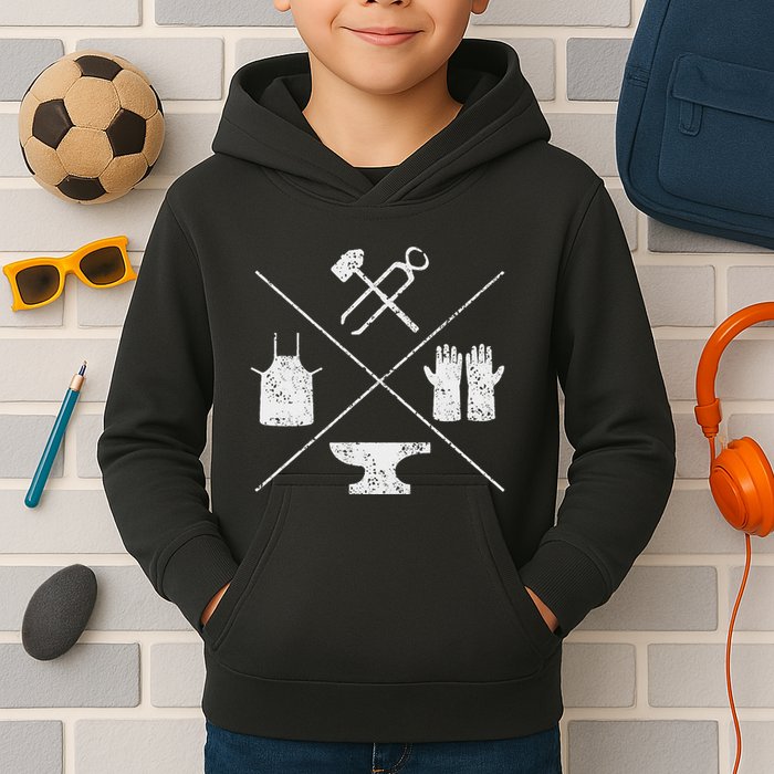 Blacksmithy Tools Blacksmithing Forging Blacksmith Kids Hoodie