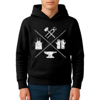Blacksmithy Tools Blacksmithing Forging Blacksmith Kids Hoodie
