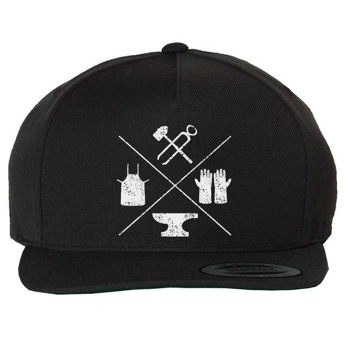 Blacksmithy Tools Blacksmithing Forging Blacksmith Wool Snapback Cap
