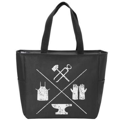Blacksmithy Tools Blacksmithing Forging Blacksmith Zip Tote Bag