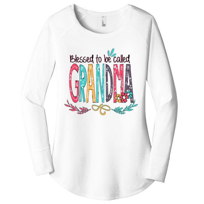 Blessed To Be Called Grandma Colorful Grandma Women's Perfect Tri Tunic Long Sleeve Shirt