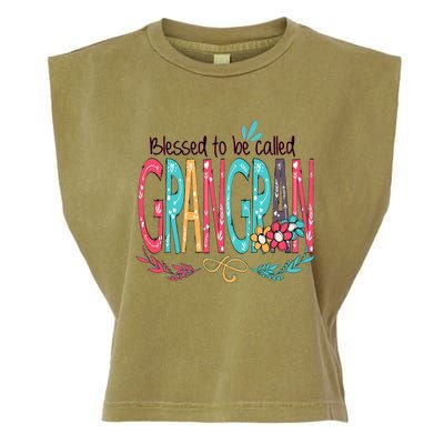 Blessed To Be Called Grangran Colorful Grandma Garment-Dyed Women's Muscle Tee